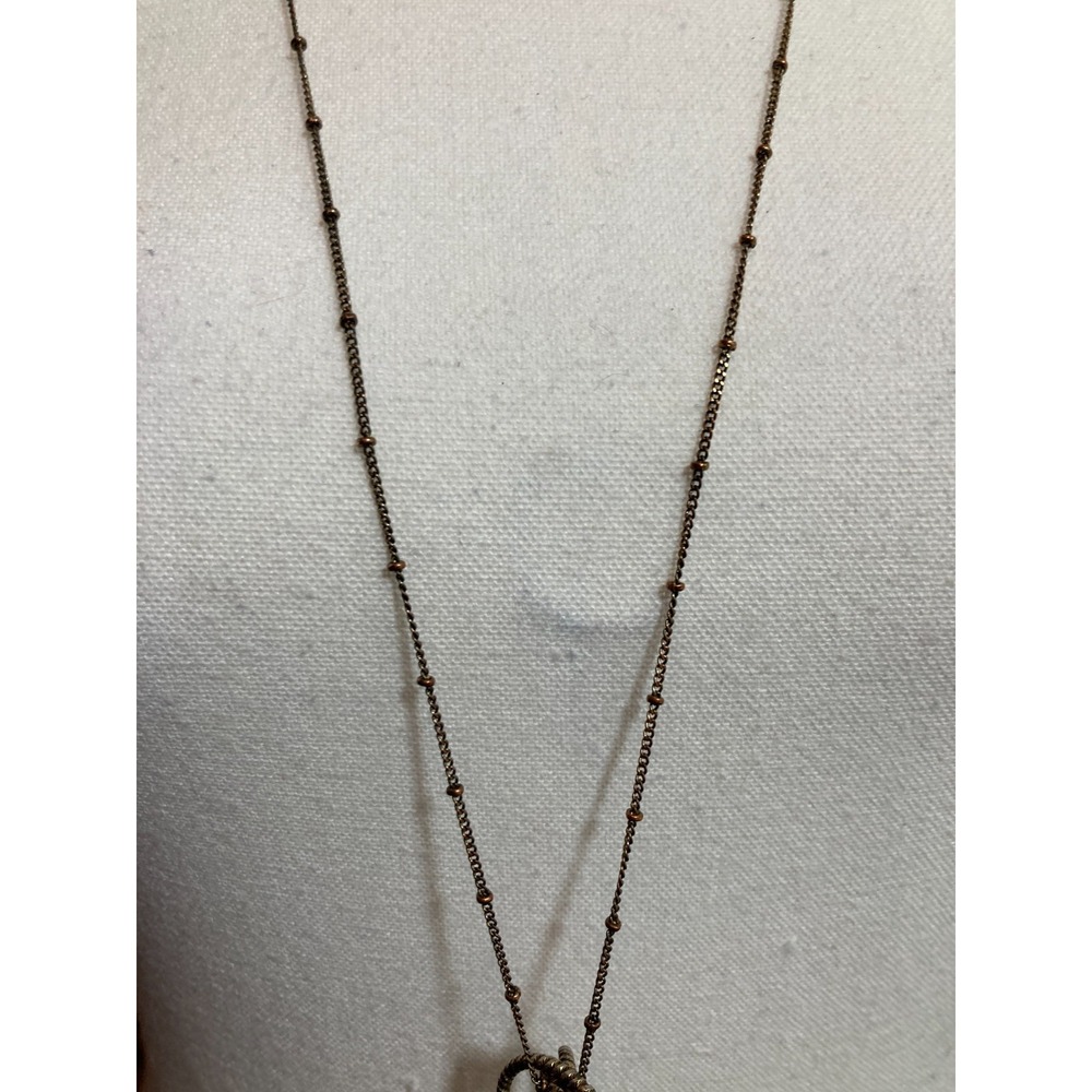 Boho‎ Lariat Tassel Necklace Bronze Tone Aqua Faceted Beads Layering Stackable - Picture 9 of 13